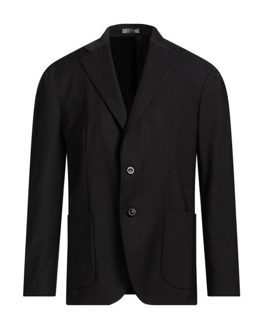 Boglioli Black Blazer Wool, Polyester, Elastane for men