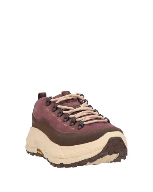 Hoka One One Brown Sneakers Leather, Synthetic Material