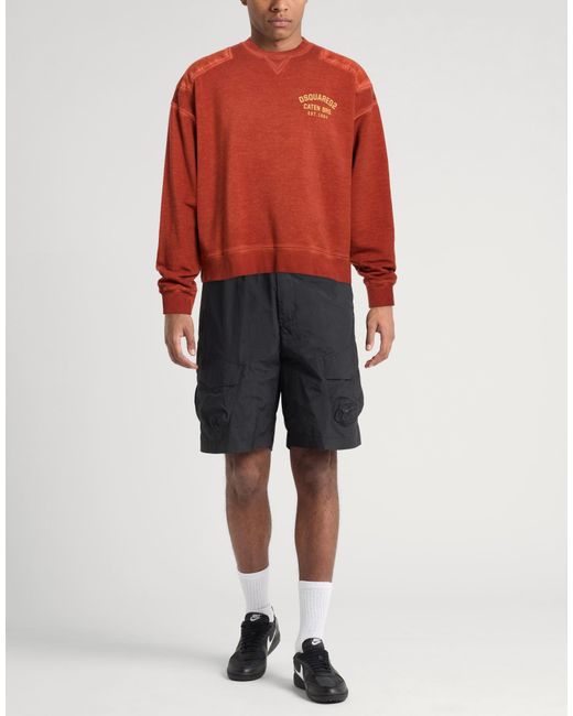 DSquared² Red Sweatshirt Cotton for men