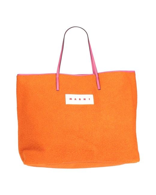 Marni Orange Handbag Wool, Polyester