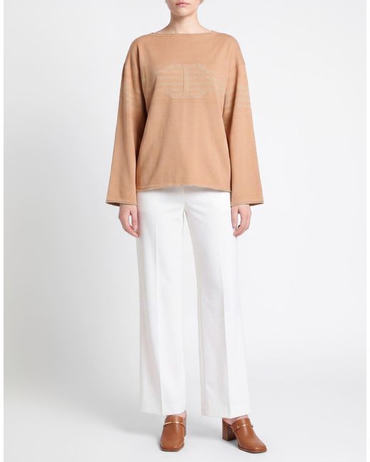 Twinset Natural Sweater Viscose, Polyester, Polyamide, Metallic Polyester