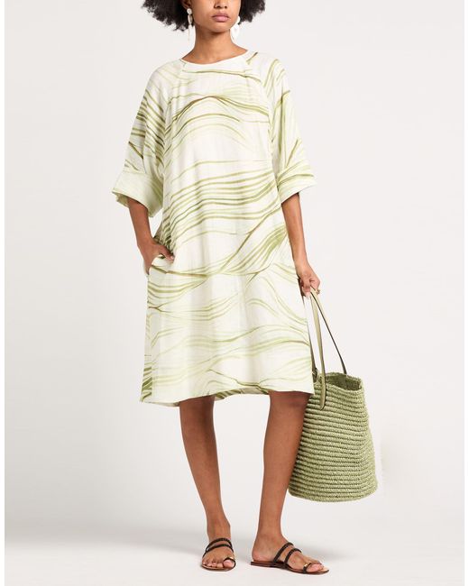 Peserico White Midi Dress Linen