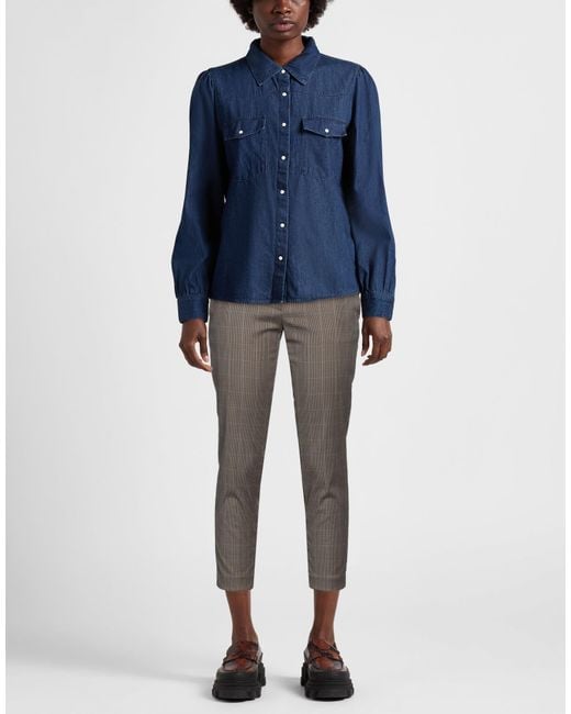Dondup Gray Khaki Pants Polyester, Viscose, Elastane