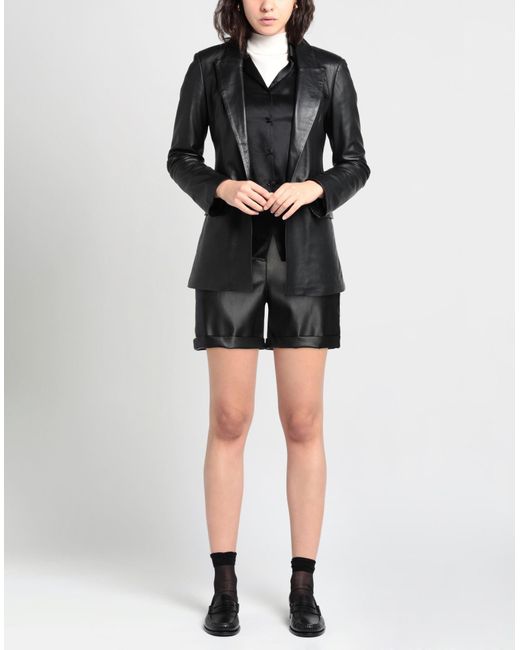 Hanita Black Shorts & Bermuda Shorts Polyester, Elastane