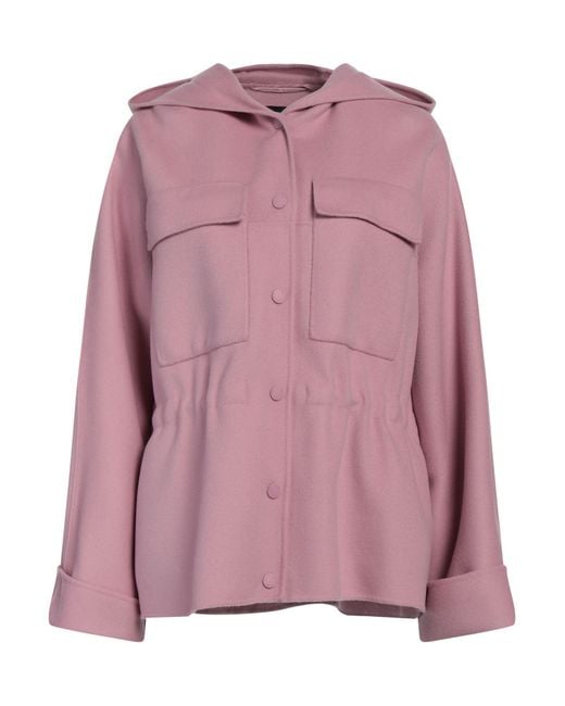 Weekend by Maxmara Pink Coat Virgin Wool, Polyamide