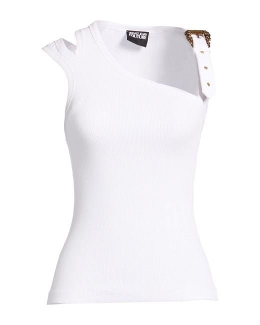 Versace Jeans Couture White Top Cotton, Elastane