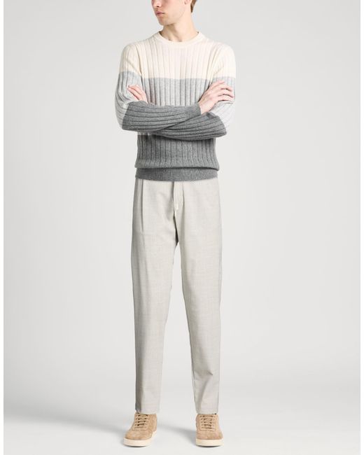 Eleventy Gray Light Pants Wool, Elastane for men