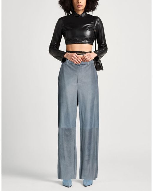 Marni Blue Pants Cow Leather