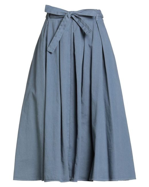 Xirena Blue Midi Skirt Cotton