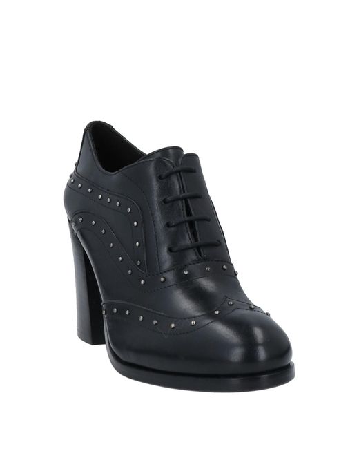 CafeNoir Black Lace-Up Shoes Soft Leather