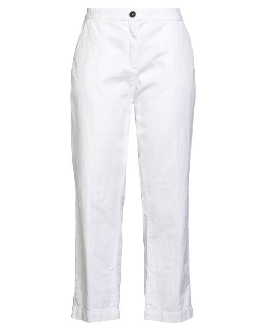 Massimo Alba White Pants Cotton, Linen