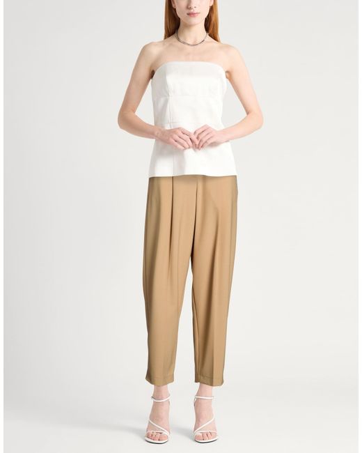 Marni Natural Pants Polyester, Virgin Wool, Elastane
