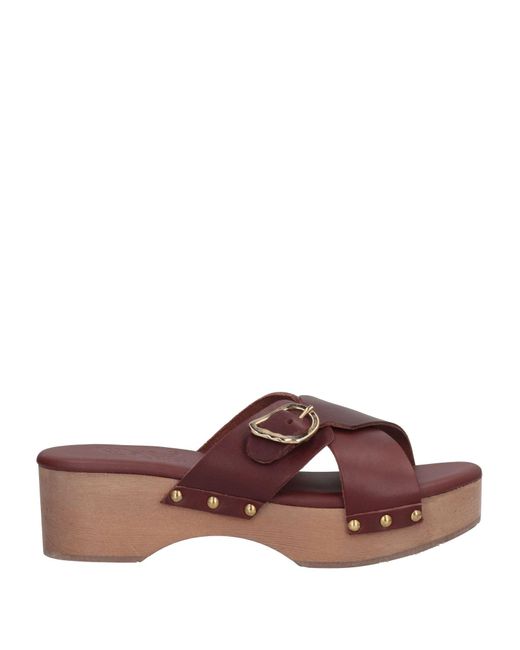 Ancient Greek Sandals Brown Mules & Clogs