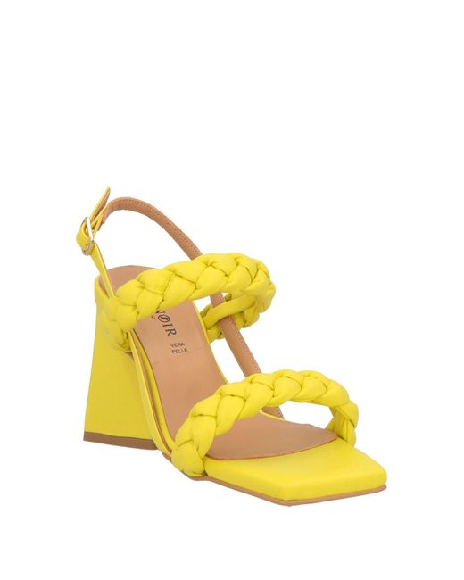 CafeNoir Yellow Sandals Textile Fibers