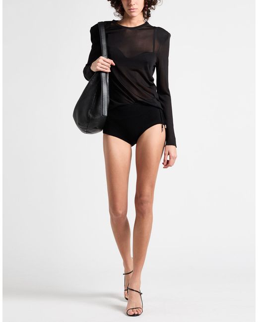 Roberto Collina Black Shorts & Bermuda Shorts Viscose, Polyester
