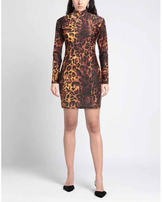gavroche paris Brown Mini Dress Polyester, Elastane