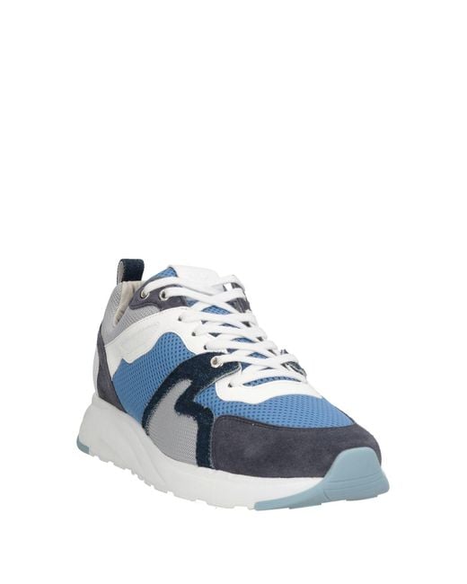 Jacob Cohen Blue Sneakers Textile Fibers, Leather for men