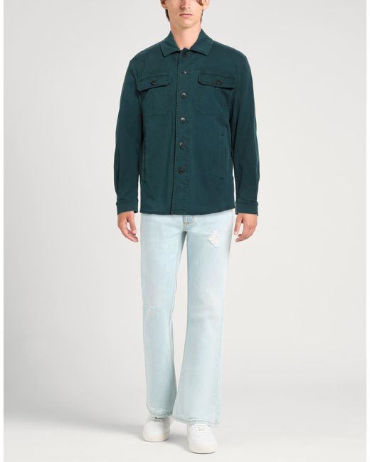 Drumohr Green Deep Jacket Cotton, Elastane for men