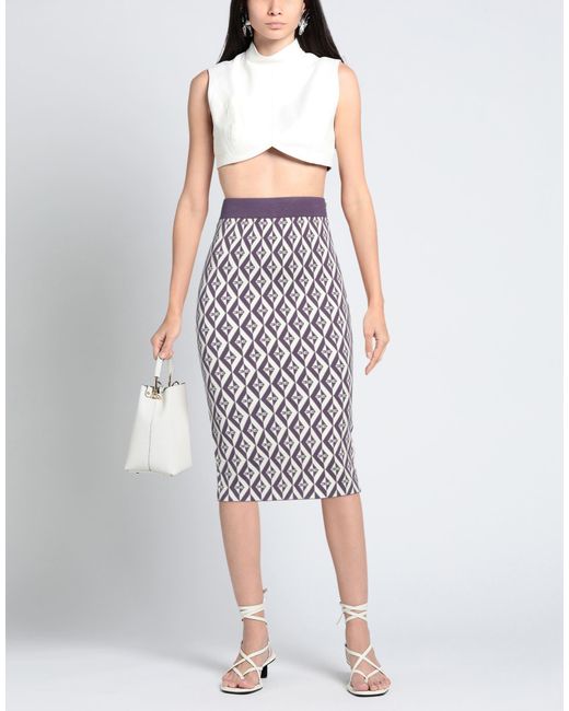 Elisabetta Franchi White Midi Skirt