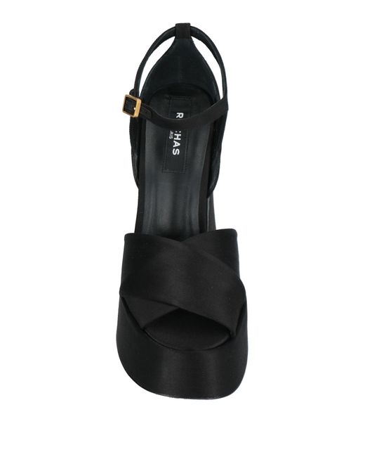 Rochas Black Sandals Textile Fibers