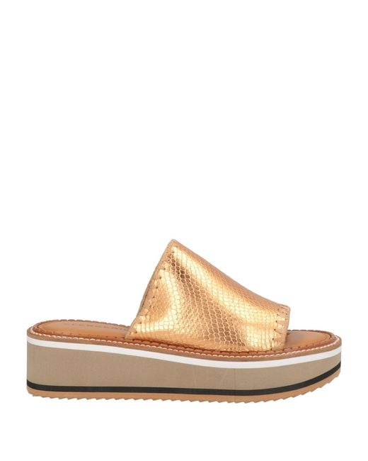 Robert Clergerie White Bronze Sandals Leather