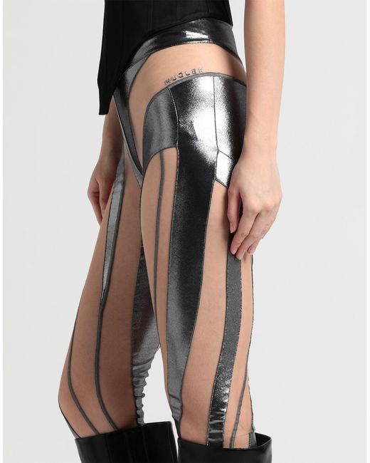 Mugler Black Leggings Polyamide, Elastane, Rubber