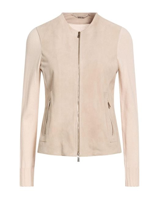 Moorer Natural Jacket Leather, Acetate, Viscose