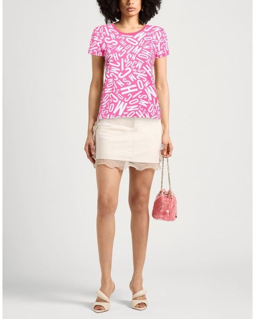 Moschino Pink Fuchsia T-Shirt Cotton, Elastane