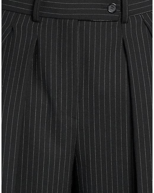 Pinko Black Pants Polyester, Wool, Lyocell