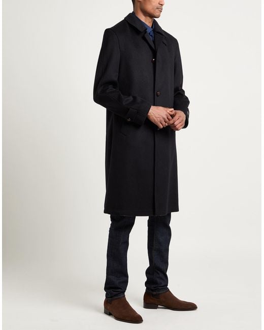Steinbock Black Midnight Coat Virgin Wool, Alpaca Wool for men