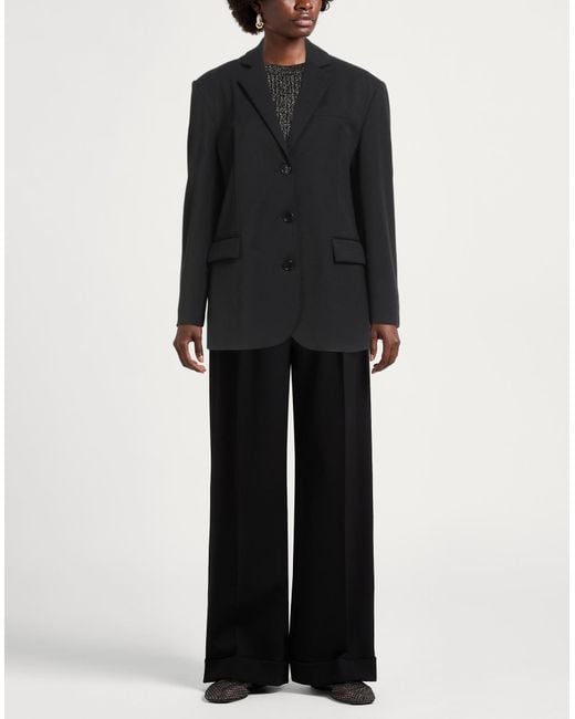Hache Black Blazer Polyester, Virgin Wool, Elastane