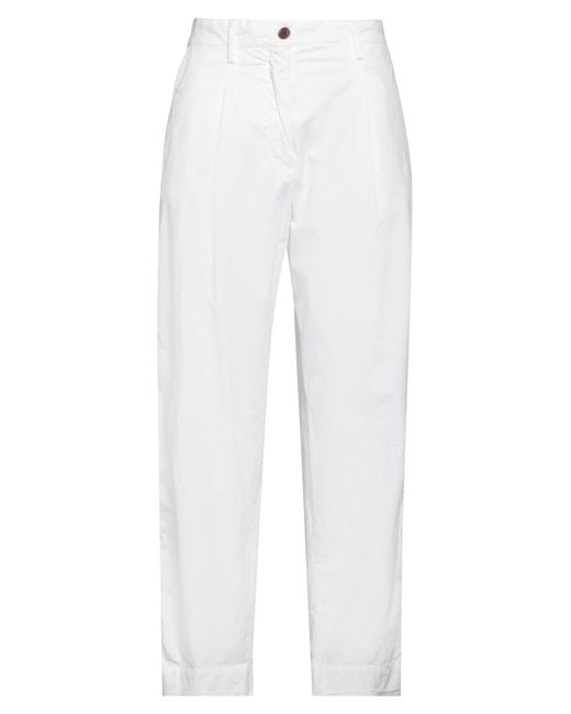 White Sand White Pants Cotton, Elastane