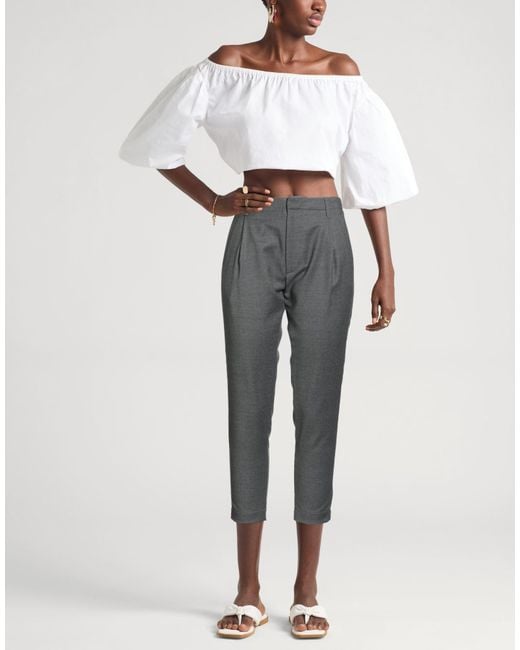 Dondup Gray Pants Virgin Wool, Elastane