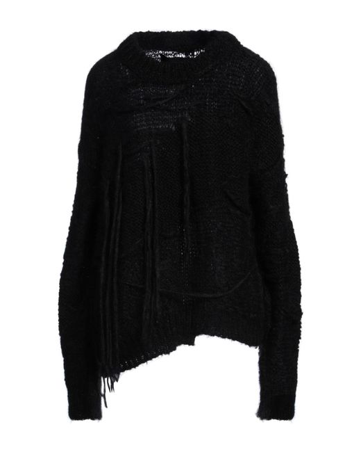 Isabel Benenato Black Sweater Mohair Wool, Wool, Polyamide