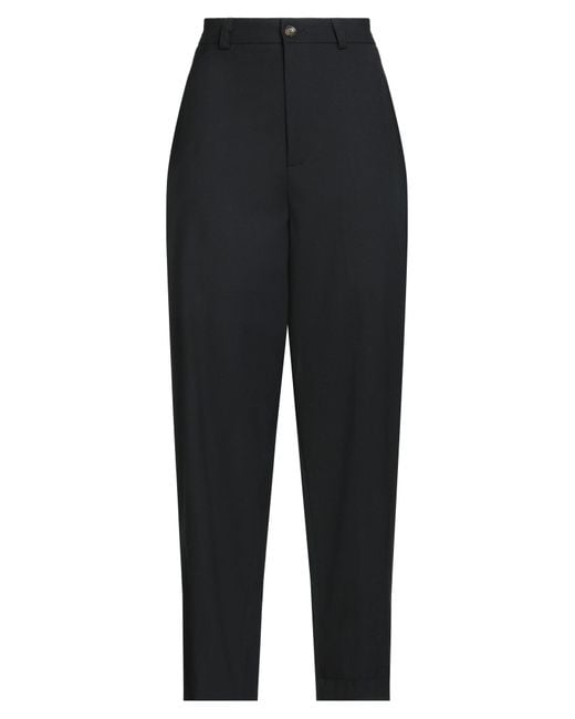 SOLOTRE Black Pants Polyester, Wool, Elastane
