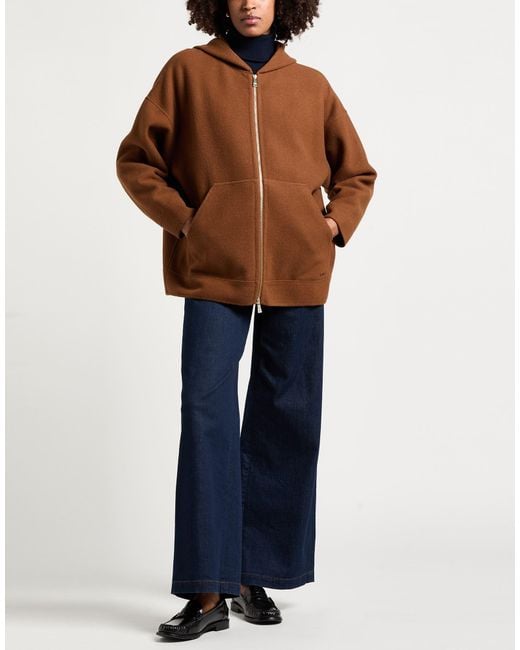 Max Mara Brown Sweatshirt Virgin Wool, Cashmere, Polyamide
