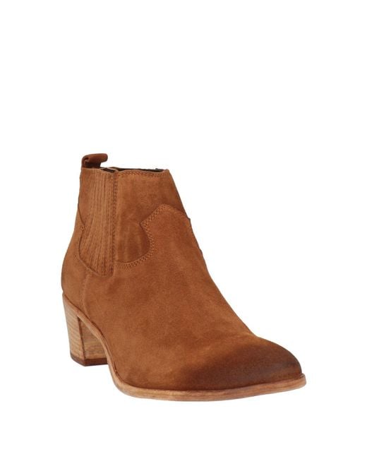 CURIOSITÉ Brown Ankle Boots Leather