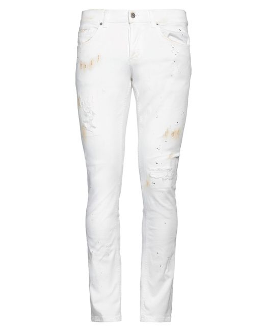 Dondup White Denim Trousers for men