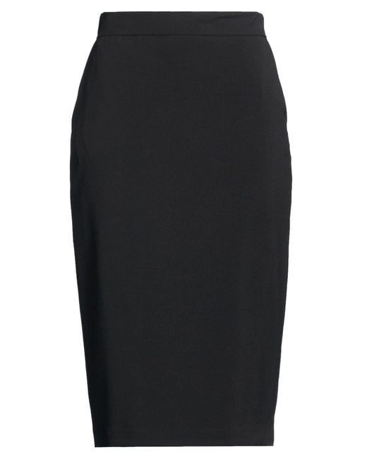 RUE DU BAC Black Midi Skirt Polyester, Viscose, Elastane
