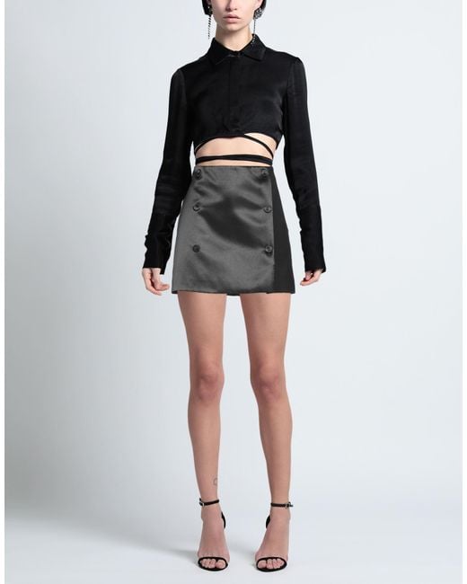 Erika Cavallini Semi Couture Gray Mini Skirt