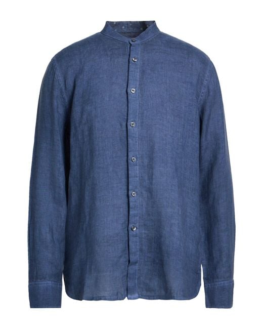 120% Lino Blue Shirt Linen for men