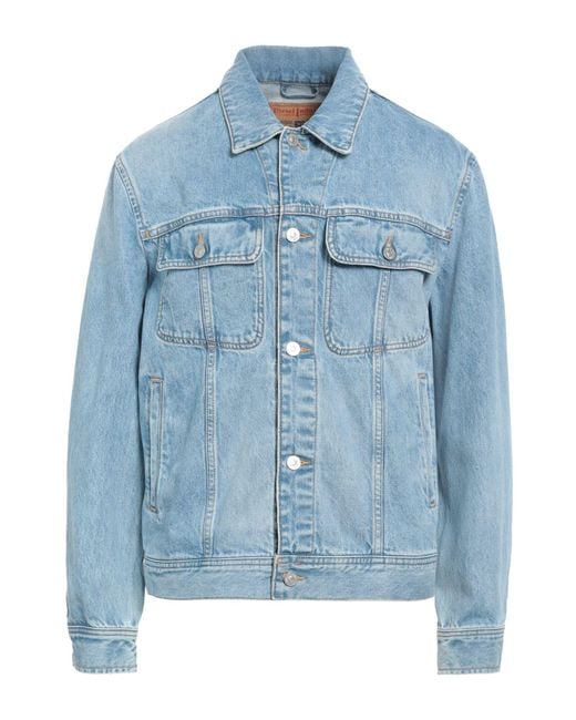 DIESEL Blue Denim Outerwear for men