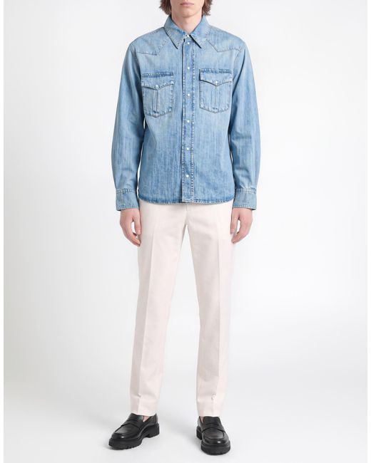 Bally Blue Denim Shirt Cotton for men