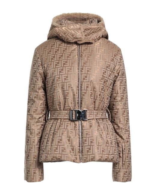 Fendi Brown Puffer Cotton, Polyamide, Polyurethane Resin, Lambskin