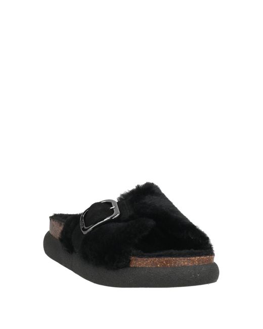 Scholl Black Sandals Textile Fibers, Leather