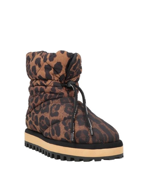 Dolce & Gabbana Brown Ankle Boots Polyester, Viscose, Elastane
