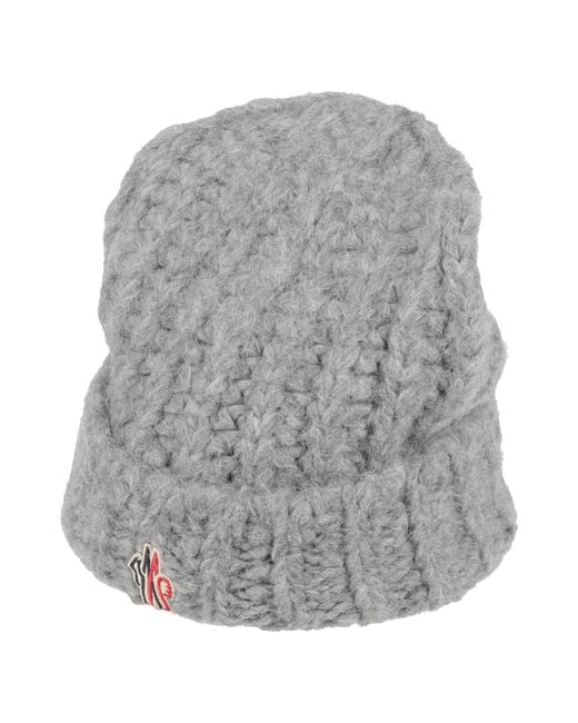 Moncler Gray Hat Acrylic, Alpaca Wool, Polyamide, Virgin Wool