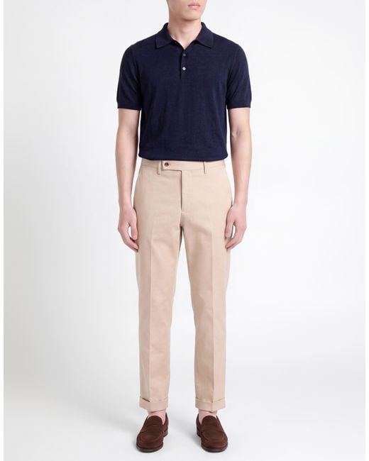 Luigi Borrelli Napoli Natural Ivory Pants Cotton, Elastane for men