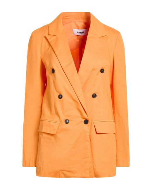 Grifoni Orange Blazer Cotton, Elastane