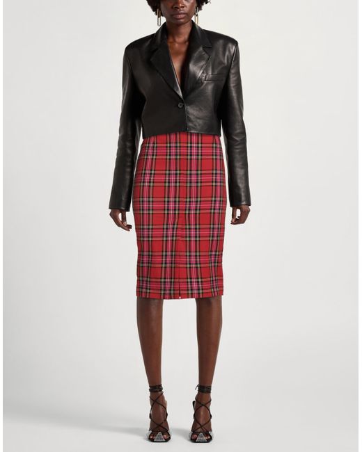 Blugirl Blumarine Red Midi Skirt Viscose, Polyester, Elastane